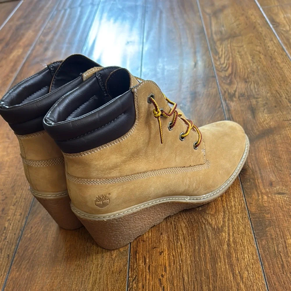 Timberland Tan and Brown Wedge Boots